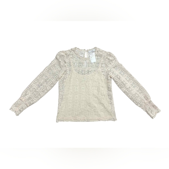 Ricki’s NWT Lace Puff Long Sleeve Top Creme Lacey Size XS - Picture 5 of 11